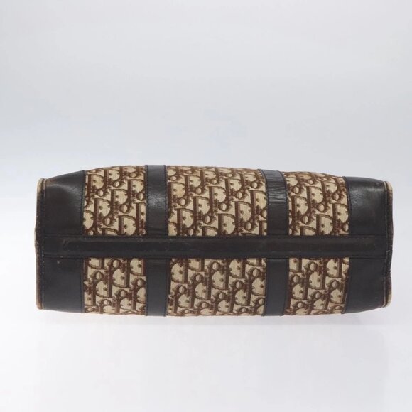 Christian Dior Trotter Canvas Hand Bag Brown Gold Auth 128326 - Picture 6 of 16